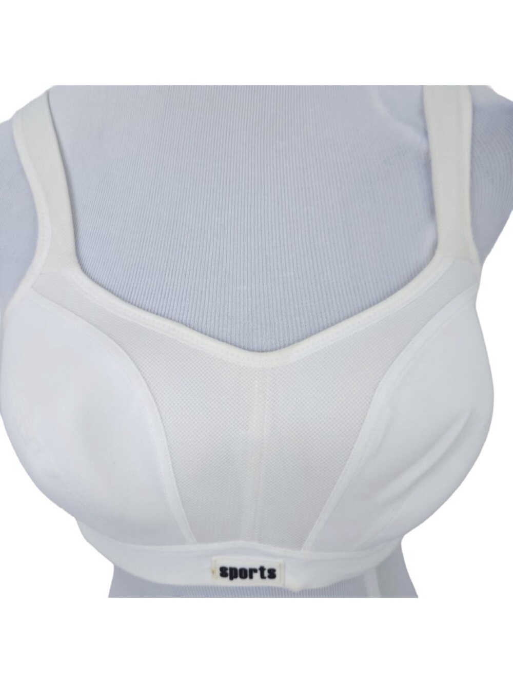 Sports Bra 34DD White Underwire High Supportive, Racerback Option
